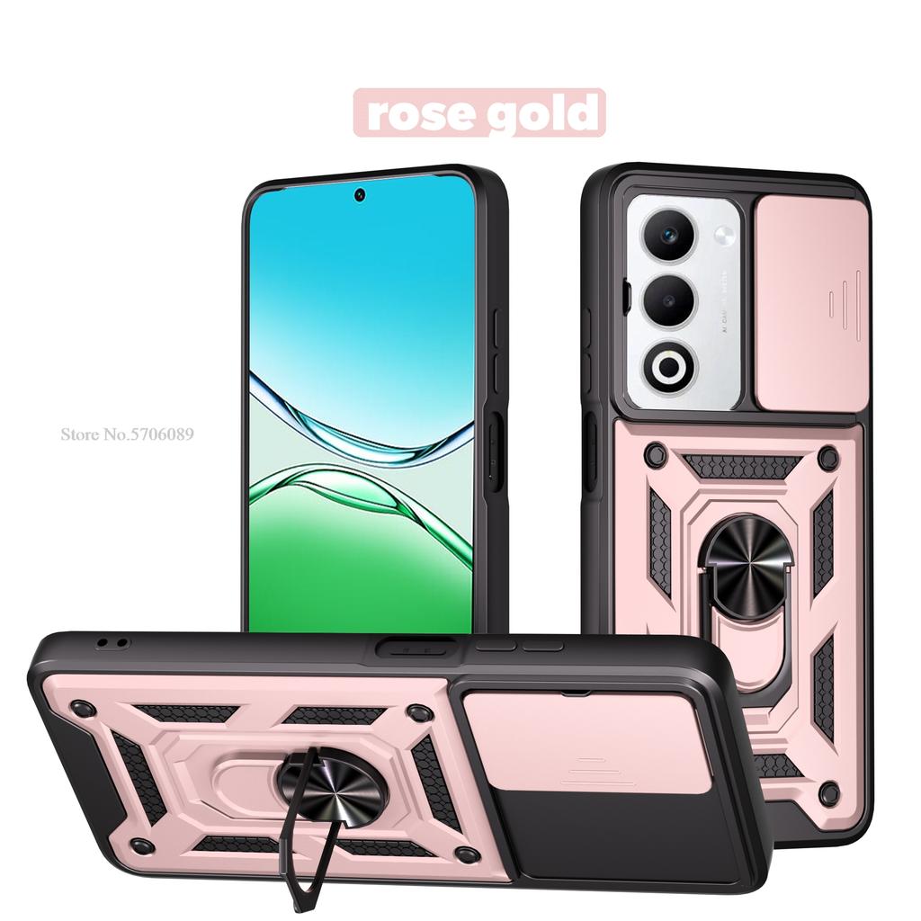 Бронированный чехол A5 A5X для OPPO A5 5G 2025 Чехол A5X 4G 5G Ударопрочный чехол для телефона с выдвижной защитой объектива для OPPO A5X Чехол с кольцом