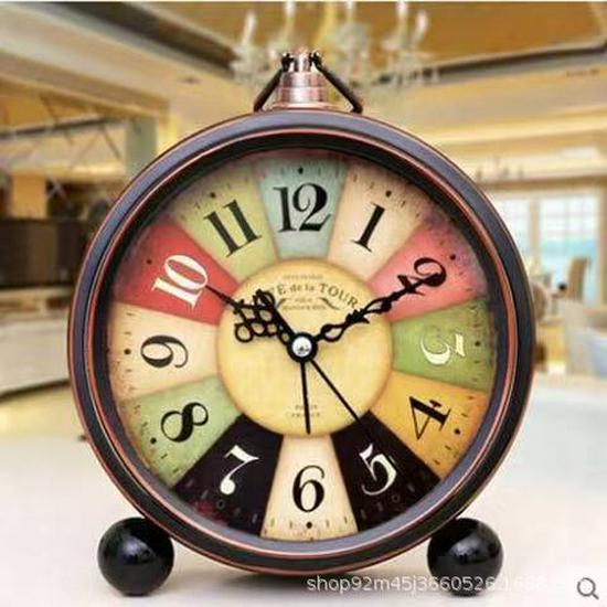 Ретро Металлический 5-дюймовый Бесшумный Будильник - Настольные часы в европейском стиле для спальни или гостиной
