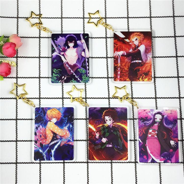 Кольцо для автомобиля, сумка для ключей, украшение для ключей, аксессуар, подарок, аниме, подарки, кулон, аниме-игры, Demon Slayer, персонаж из мультфильма, акриловый брелок, металл