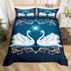 Romantic Swan Duvet Cover Set King Wild Animal Comforter Cover Butterfly Floral Bedding Set For Valentine's Day Wedding Decor