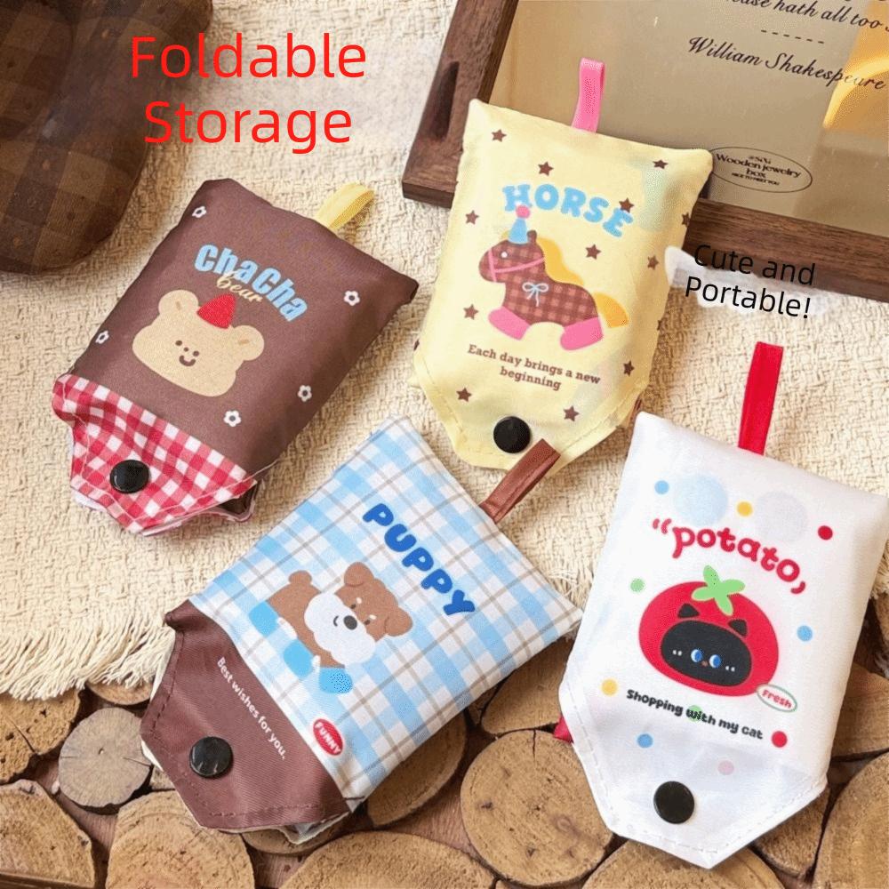 Reusable Eco-Friendly Bag Kawaii Cartoon Handbag Tote Bag Foldable Shopping Bag  Men