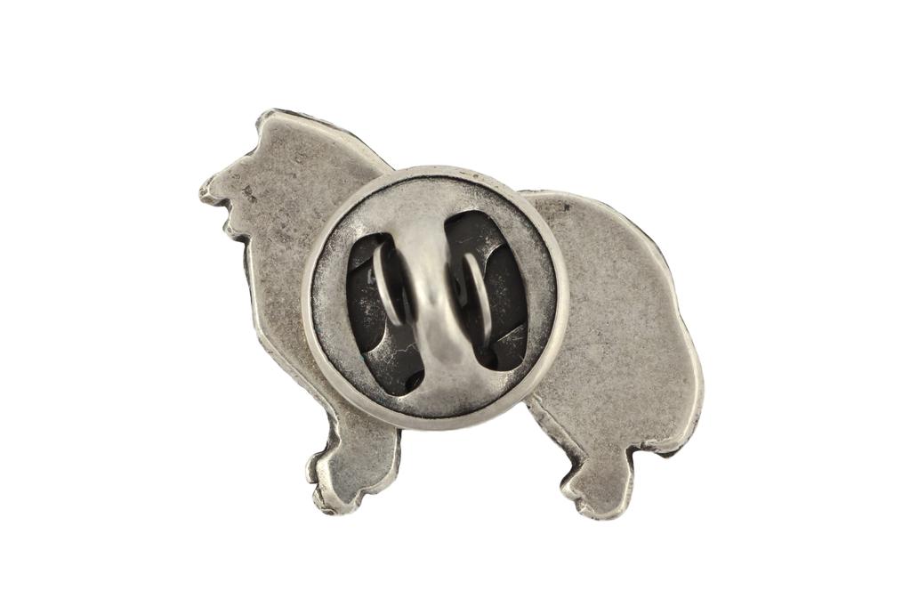 Collie Rough, Long-Haired Collie  - Silver-plated dog brooch, elegant pin, jacket lapel decoration by Art-Dog brand