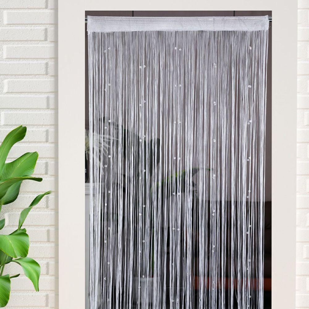 Однотонная дверная занавеска с блестящей бахромой, оконная занавеска, ретро занавеска из нитей с хрустальными бусинами, домашний декор