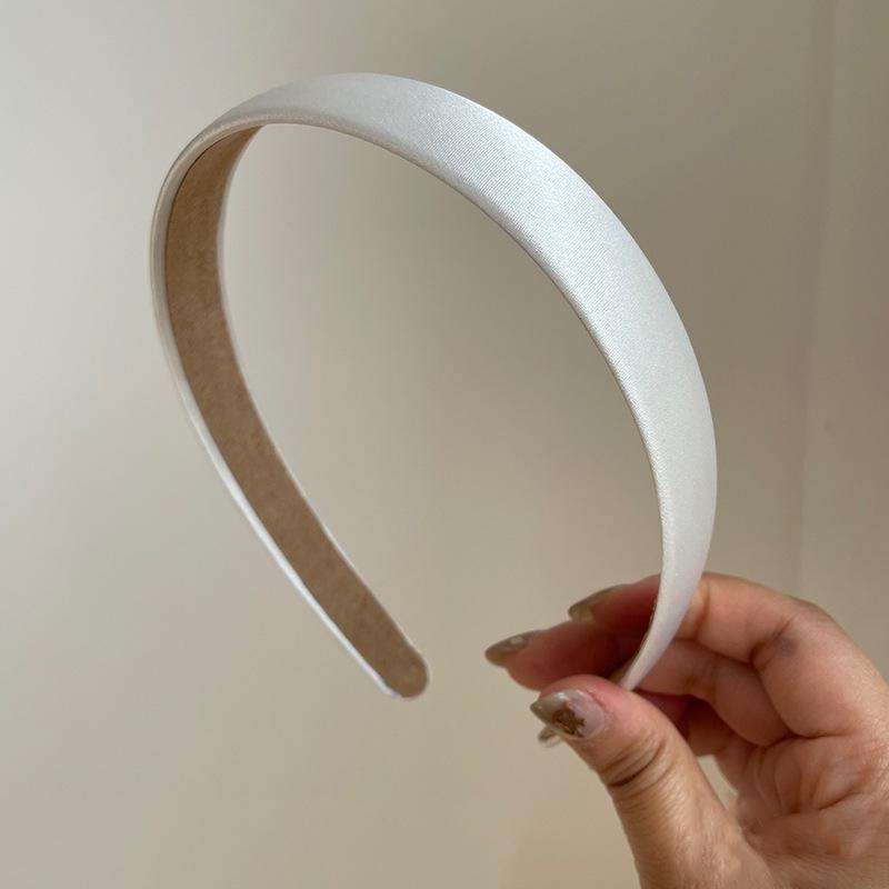 Французская ретро шелковая повязка на голову: Элегантный однотонный женский аксессуар для волос