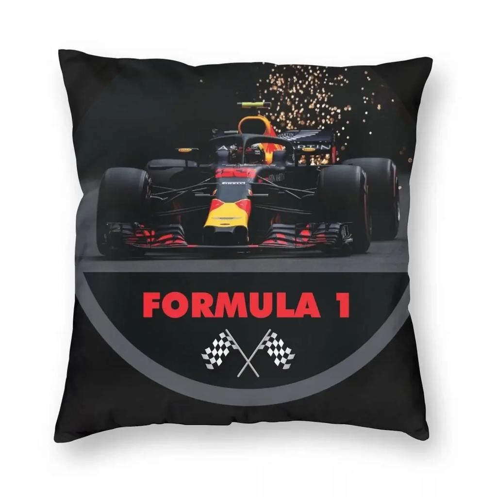 F1 Car Racing Square Pillowcase Polyester Pattern Zip Decorative Throw Pillow Case Sofa Cushion Cover