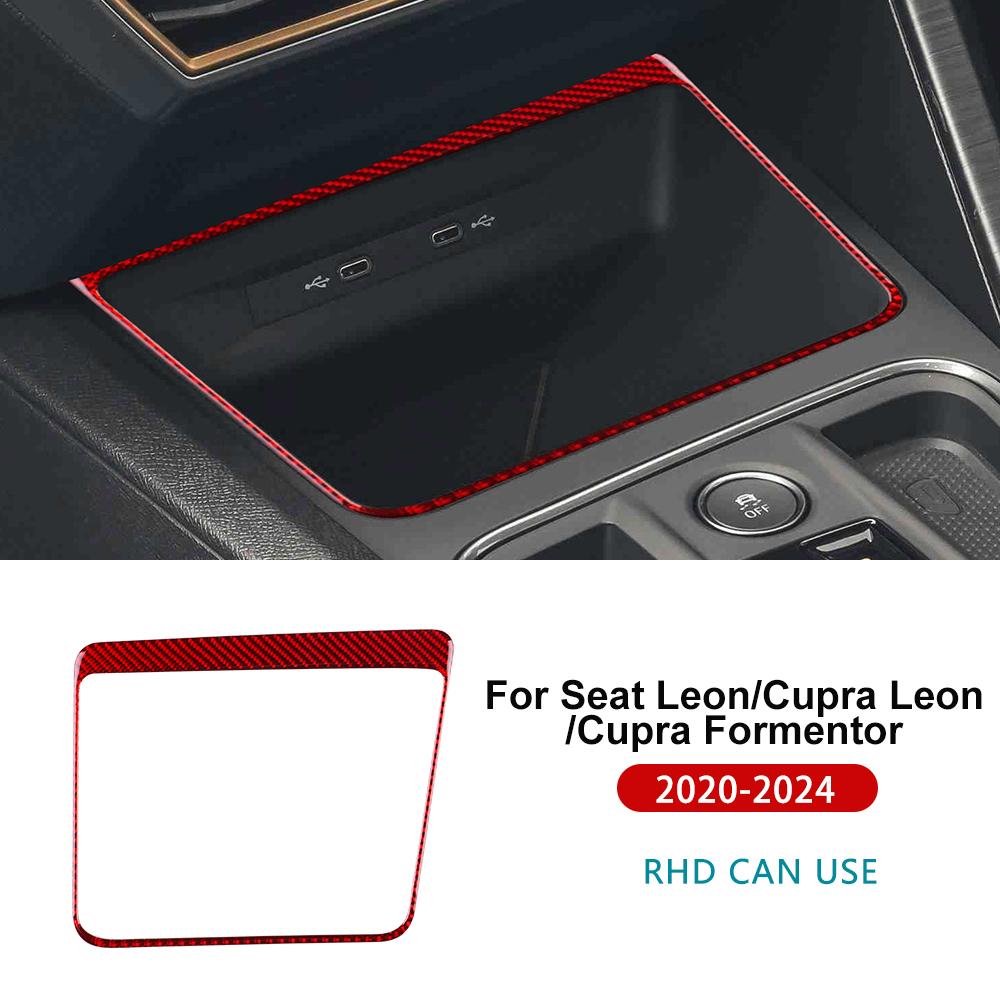 For Seat Leon MK4 Cupra Leon Cupra Formentor 2020-2022 2023 2024 Soft Carbon Fiber Sticker LHD RHD Car Wireless Charging Frame