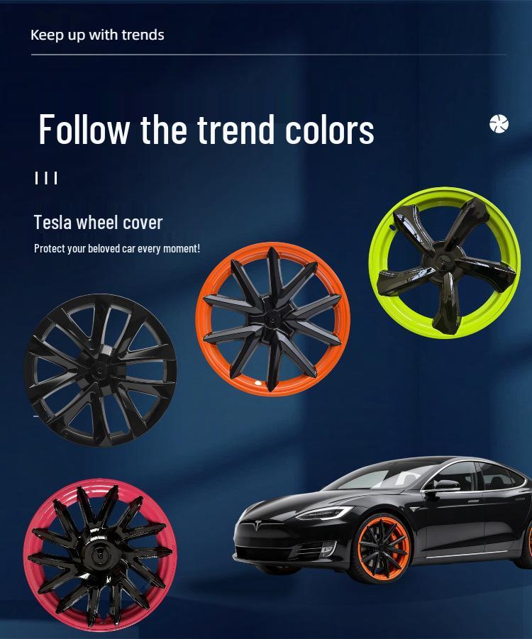 Model 3 Spider Web 18-Inch Wheel Protection Hub Cap – Anti-Scratch Decorative Rim Cover