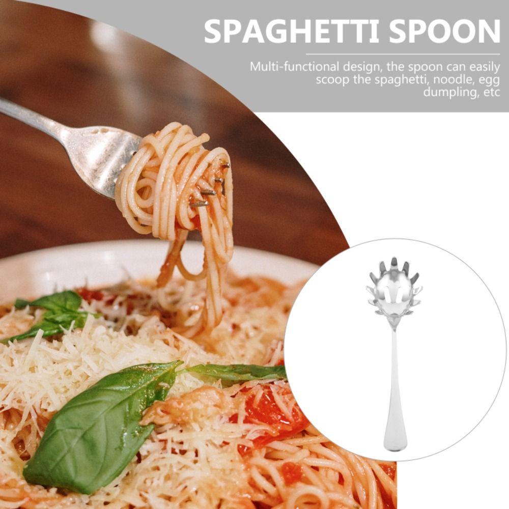 Long Handle Pasta Scoop Stainless Steel Vermicelli Spoon Colander Noodle Strainer Kitchen