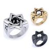 Popular Accessories Personalized Titanium Steel Sterling Silver Hexagram Men'S Retro Domineering Ring Sheep Head Series Ring