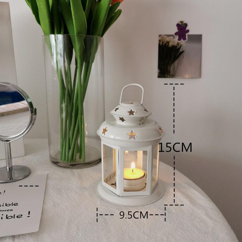 Железный фонарь в европейском стиле с полым дизайном в виде звезды - Девичий переносной ароматерапевтический подсвечник