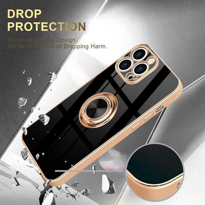 Coque de protection - BOOLING - pour iPhone 16 Plus - Antichoc TPU Silicone - Support Rotatif Noir