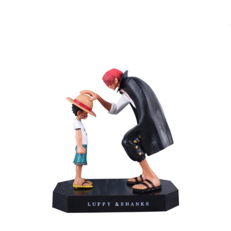 Цельная фигурка Луффи и Шанкса 18см