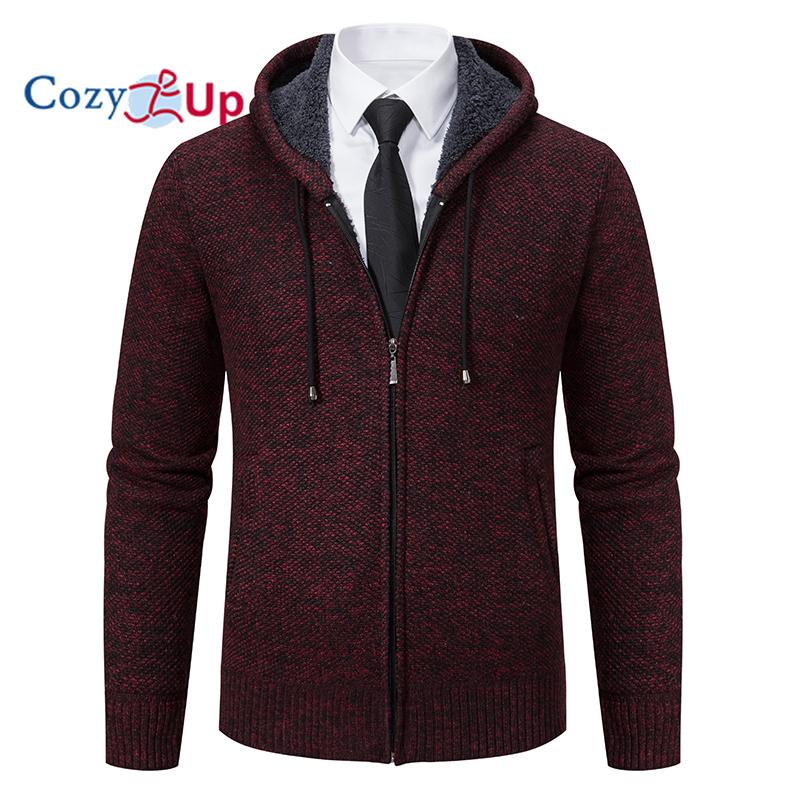 Cozy Up мужской зимний свитер пальто кардиган свитер с капюшоном плюс бархат повседневный утолщенный