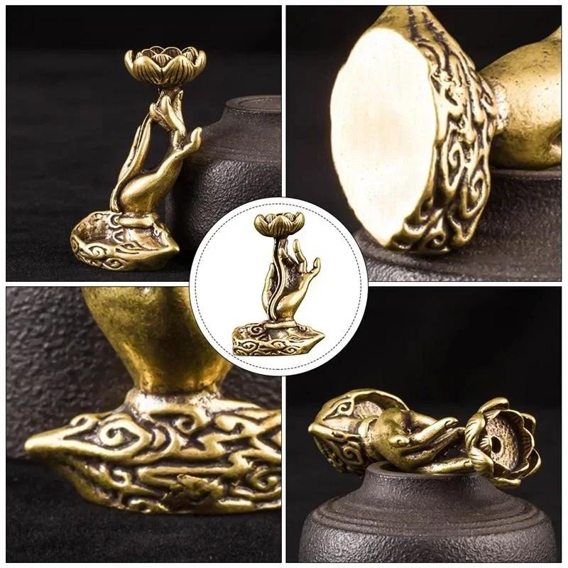 Ретро ароматические палочки латунные украшения для чайной церемонии бергамот противоток медные курильницы лотос буддийский храм домашний декор