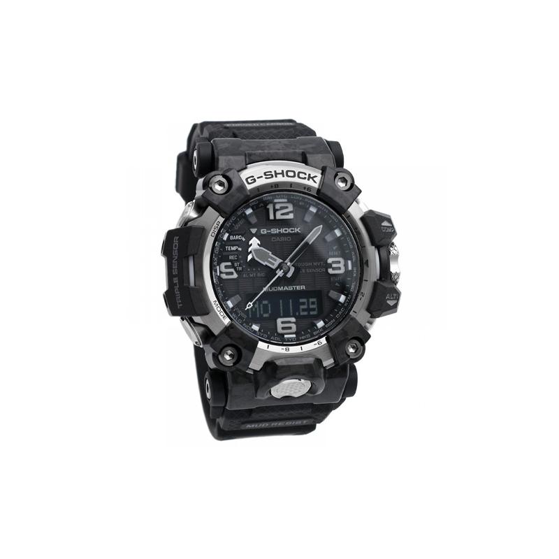 Casio Серия MASTER OF G-LAND Серия G-Shock Водонепроницаемость 200 метров Солнечный кварц Ремешок из смолы Мужские часы Черный циферблат GWG-2000-1A1JF