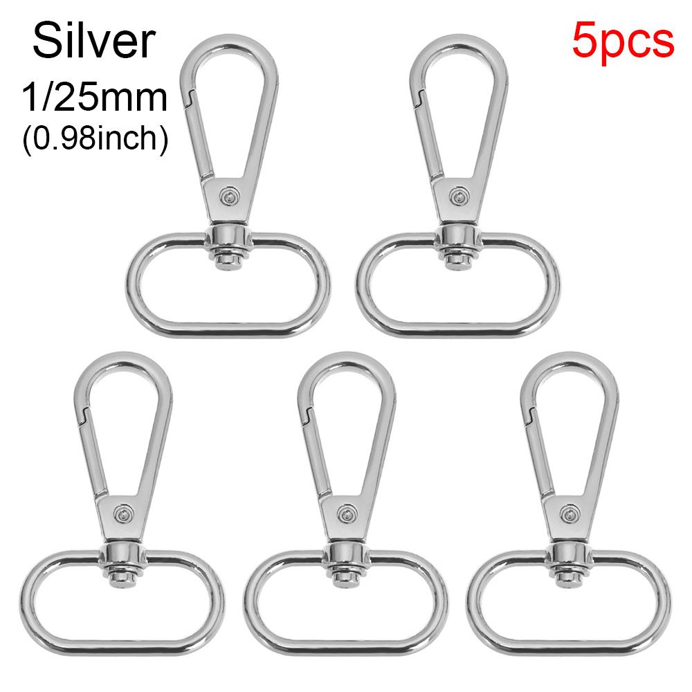 5pcs Hardware DIY KeyChain Split Ring Collar Carabiner Snap Bags Strap Buckles Lobster Clasp Hook