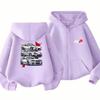 Children Age 3-12 Hoodies Zipper Cardigan Tops Boy Black Girls Pink Leisure Coat Long Sleeve Hooded Japanese Manga Racing Movie