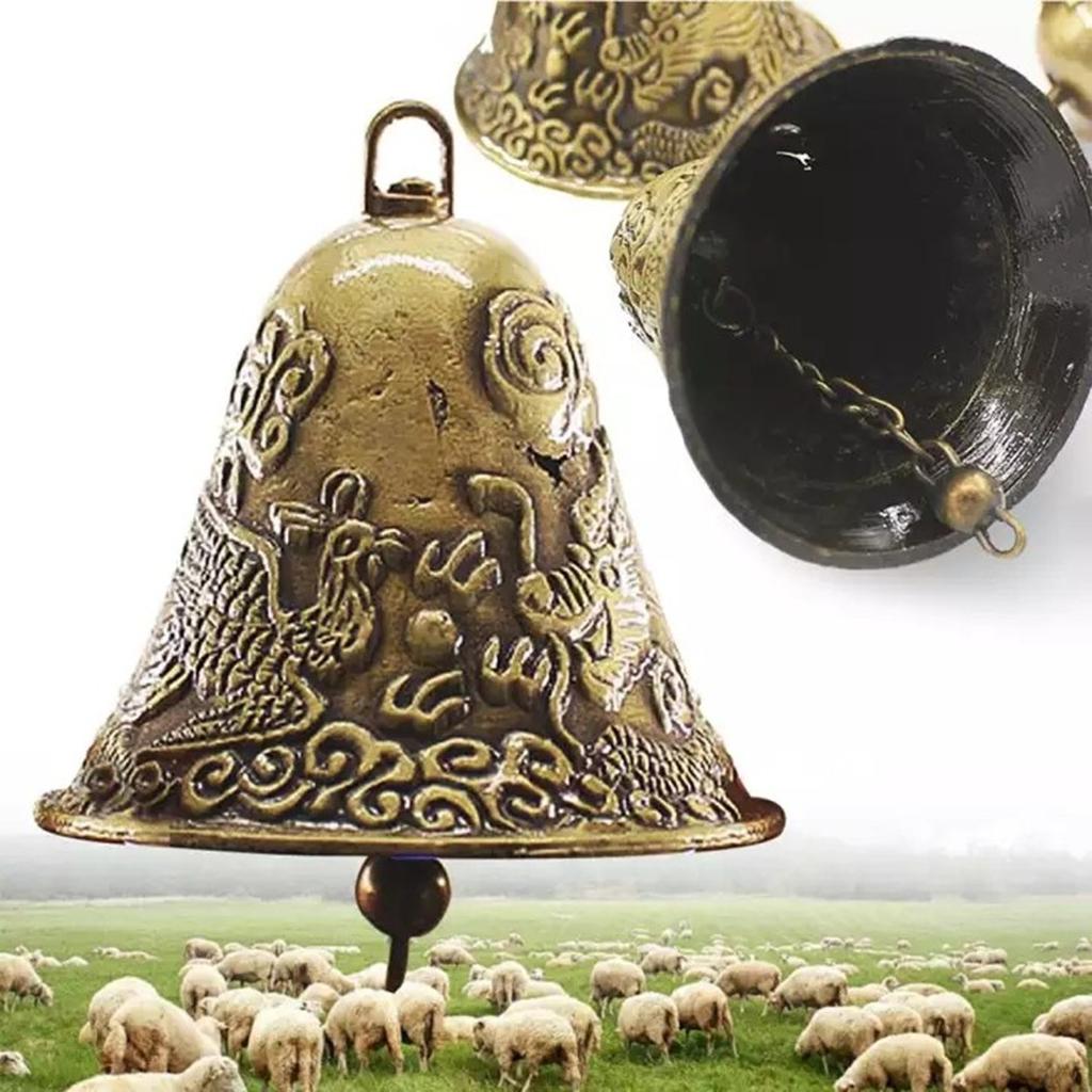 Античный латунный корабельный колокольчик, пасущаяся лошадь, корова, собака, морской подвесной дверной колокольчик