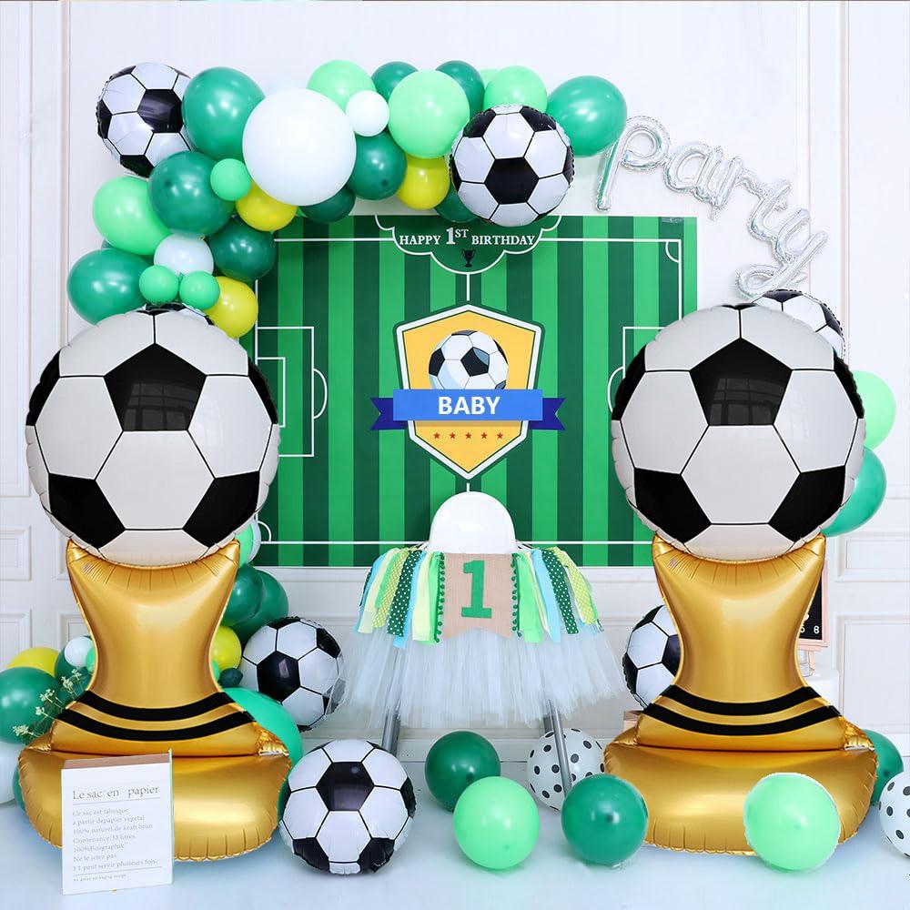 1-Pack of 60inch Standing Football Cup Aluminum Foil Balloons, Suitable for Themed Birthday Parties, Football World Cup, Football F