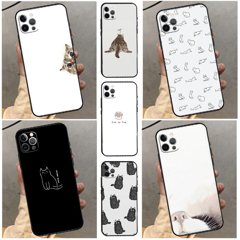 Минималистичный чехол с кошками для OnePlus 9 10 Pro 11 12 13 15 13T 13R 12R 10T 8T Nord 5 CE 2 3 4 Lite N20 N30