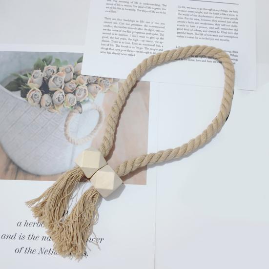 2 шт. Магнитные деревянные подхваты для штор в виде шаров из натурального хлопка, плетеная вручную веревка в стиле бохо