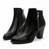 Fashion Women Ankle Boots Fashion PU Leather Boots High Heel 8cm Ladies Shoes Side Zipper Short Boots for Women Shoes 2024