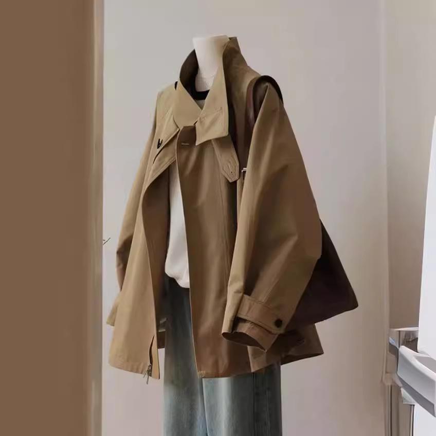 Новая стильная куртка-ветровка Hepburn Casual Workwear Small Design для весны и осени