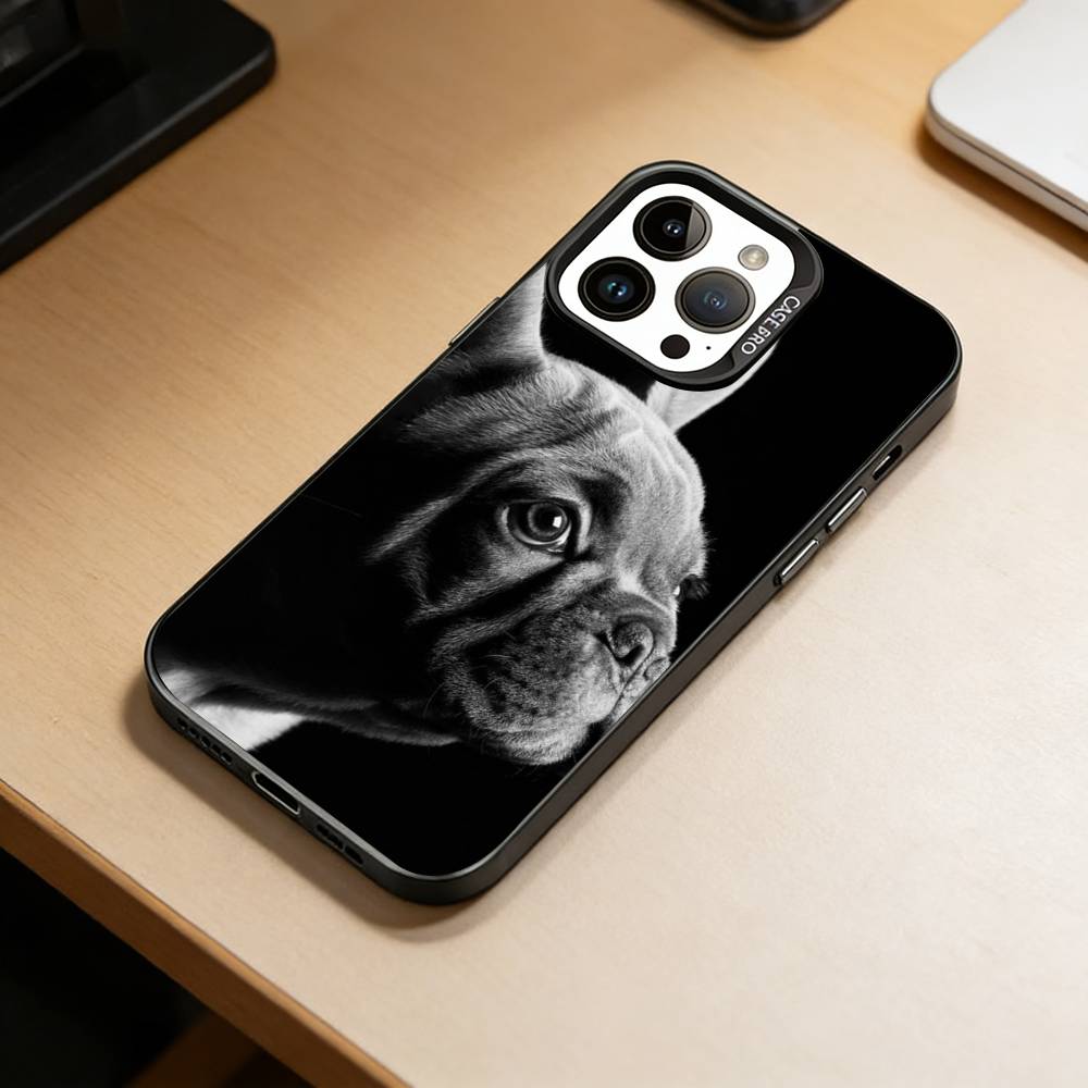 Чехол для телефона с изображением французского бульдога -DG для iPhone 17,16,15,14,13,12,11 Plus,Pro Max,XS, Цветной Посеребренный Внутренний Чехол