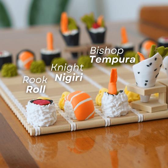 1 набор для игры в шахматы для суши с роликовым ковриком, ящик для хранения бенто для детей и взрослых, портативная обучающая настольная игра в шахматы для путешествий