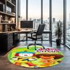 JoJo's Circus Printed Round Rug Carpet Chair Rug Area Rug Entryway Doormats,for Office Chair Living Room Bedroom Kitchen Room.