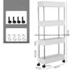 1pcs 3/4 Tier Rolling Utility Cart Storage Shelf Movable Gap Storage Rack Kitchen Bathroom Slim Slide Organizer Shelf Livingroom