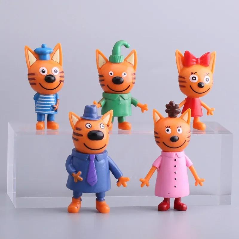 5 шт./пакет 6-8 см Русская мультяшная аниме Игрушка-фигурка Kid-E-Cats Фигурка для украшения выпечки Фигурка торта Модель Трех Котят Игрушка для детей