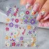 Small Fresh Color Flower Relief Nail Art Sticker Sweet Daisy 5D Relief Small Flower Nail Decorative Patch