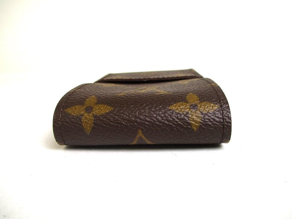 Подлинные портсигары LOUIS VUITTON Monogram из коричневой кожи #a372, восстановленные