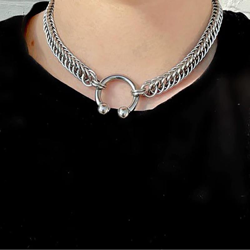 Fashionable Nose Clip Pendant Stainless Steel Necklace Nightclub Sexy Geometric Nose Clip Collarbone Necklace For Women