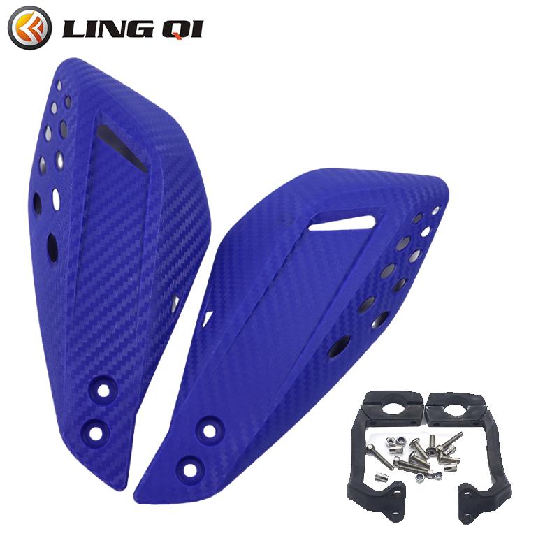 LINGQI Carbon Fiber Texture Universal Handlebar Protector Handguard Fit for Dirt Bike Front Brush Guard Bar Handle Protector