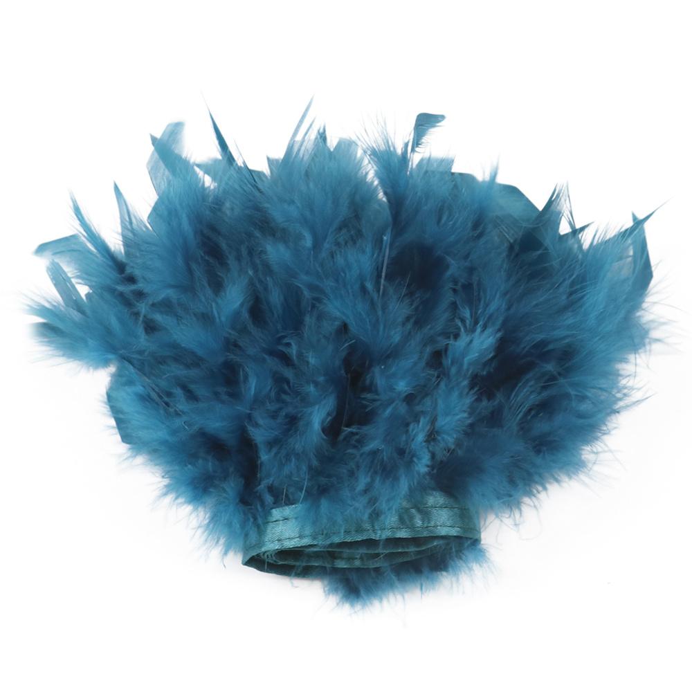 1 метр Натуральная отделка бахромой из перьев индейки 4-6 дюймов Пушистая лента из перьев марабу для рукоделия, шитья, украшения свадебного платья