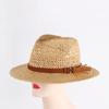 Стильная унисекс тканая соломенная шляпа в британском стиле, идеально подходящая для защиты от солнца на открытом воздухе и путешествий