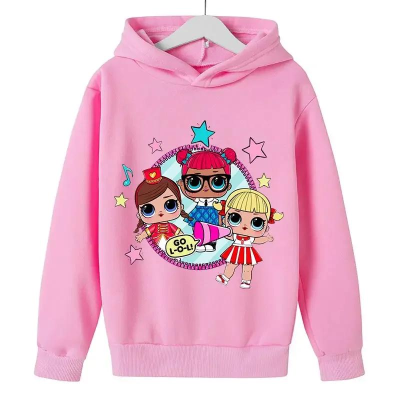 Детские хлопковые толстовки с капюшоном lolsurprise для детей 4-14 лет, милая толстовка с длинным рукавом, детская одежда для мальчиков/девочек, крутые милые детские топы