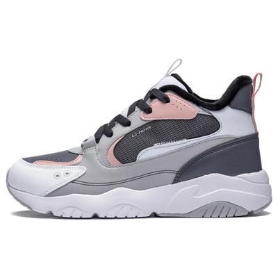 Теплые нескользящие износостойкие дышащие кроссовки средней высоты с флисовой подкладкой, женские кроссовки серо-синего цвета AGLS210-3