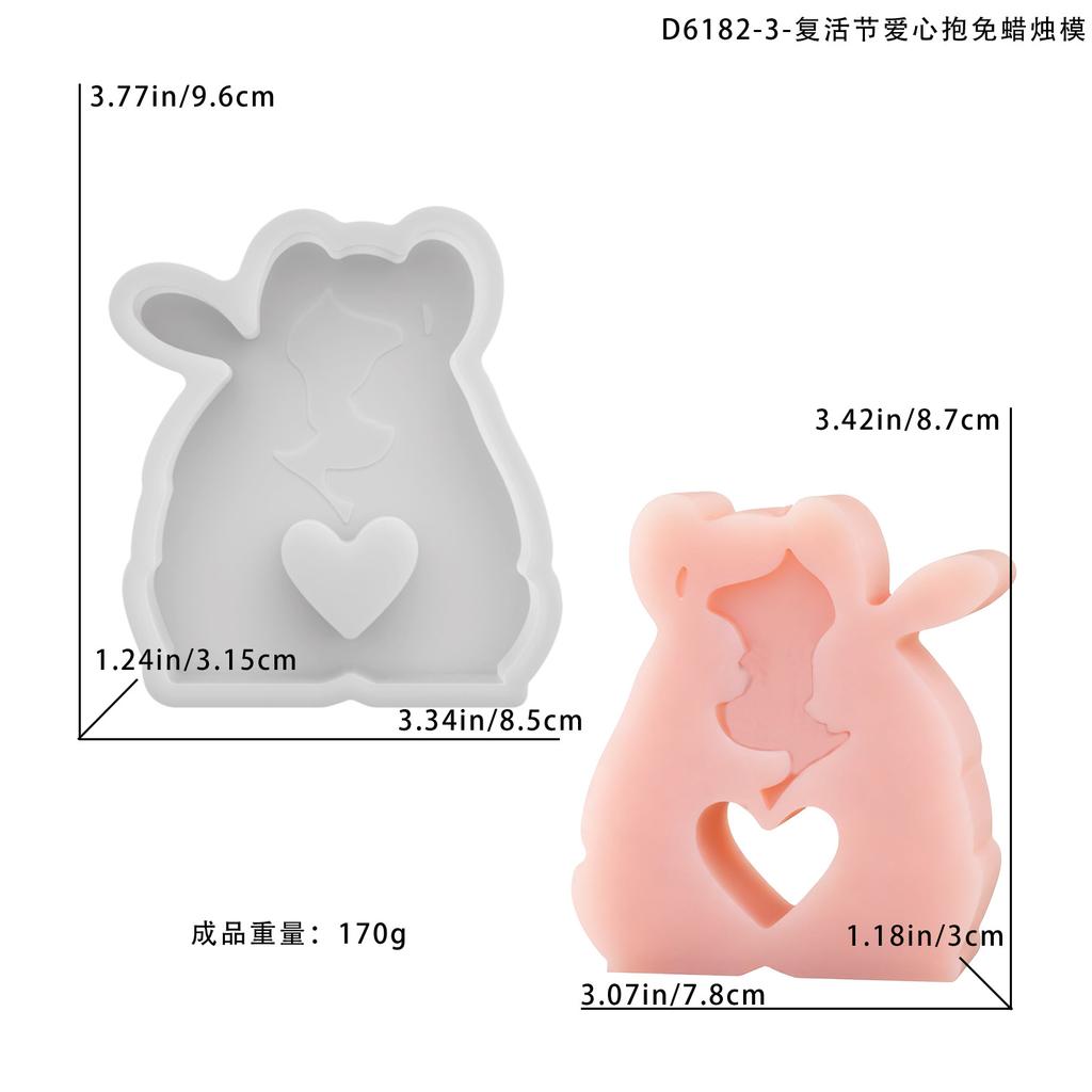1-piece set, Easter hollow rabbit shaped candle silicone mold, DIY home decoration Easter candle aromatherapy drip plaster mold