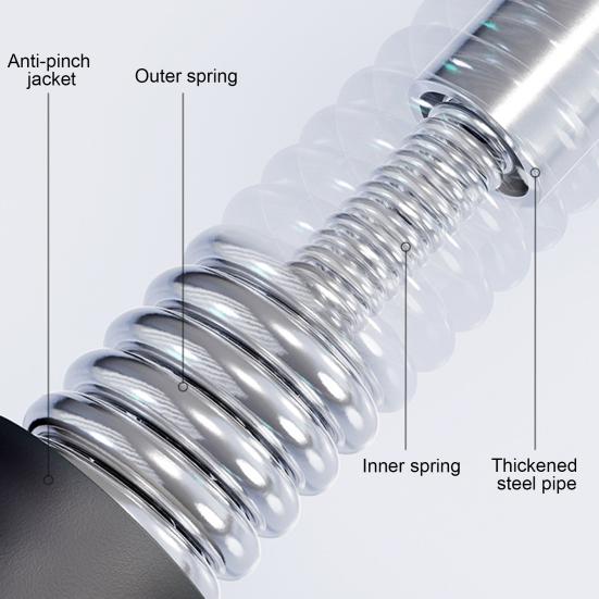 Twister Arm Exerciser with Foam Handle Adjustable Spring Workout Bar Forearm Triceps Muscle Strengthener Chest Expander Portable Home Fitness