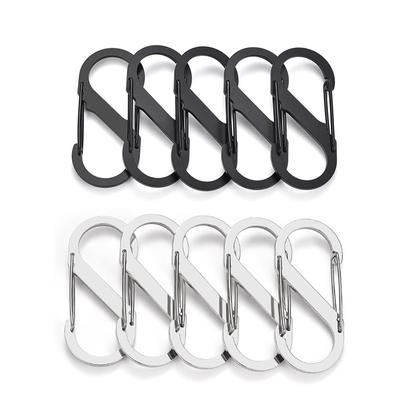 5 шт., карабин из нержавеющей стали S типа с замком, мини-брелок с крючком, противоугонный рюкзак для кемпинга, пряжка, инструмент для блокировки ключей