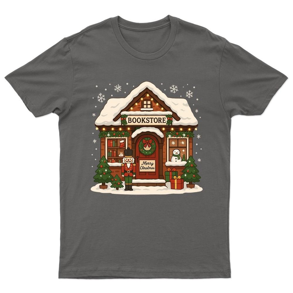 Bookstore Merry Christmas Holiday TShirt Unisex Gift Retro Seasonal Funny