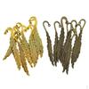 ALLOY BOOK LOVER GIFT FEATHER SHAPED CHARM DIY BEADING BOOKMARK, Bronze/Gold