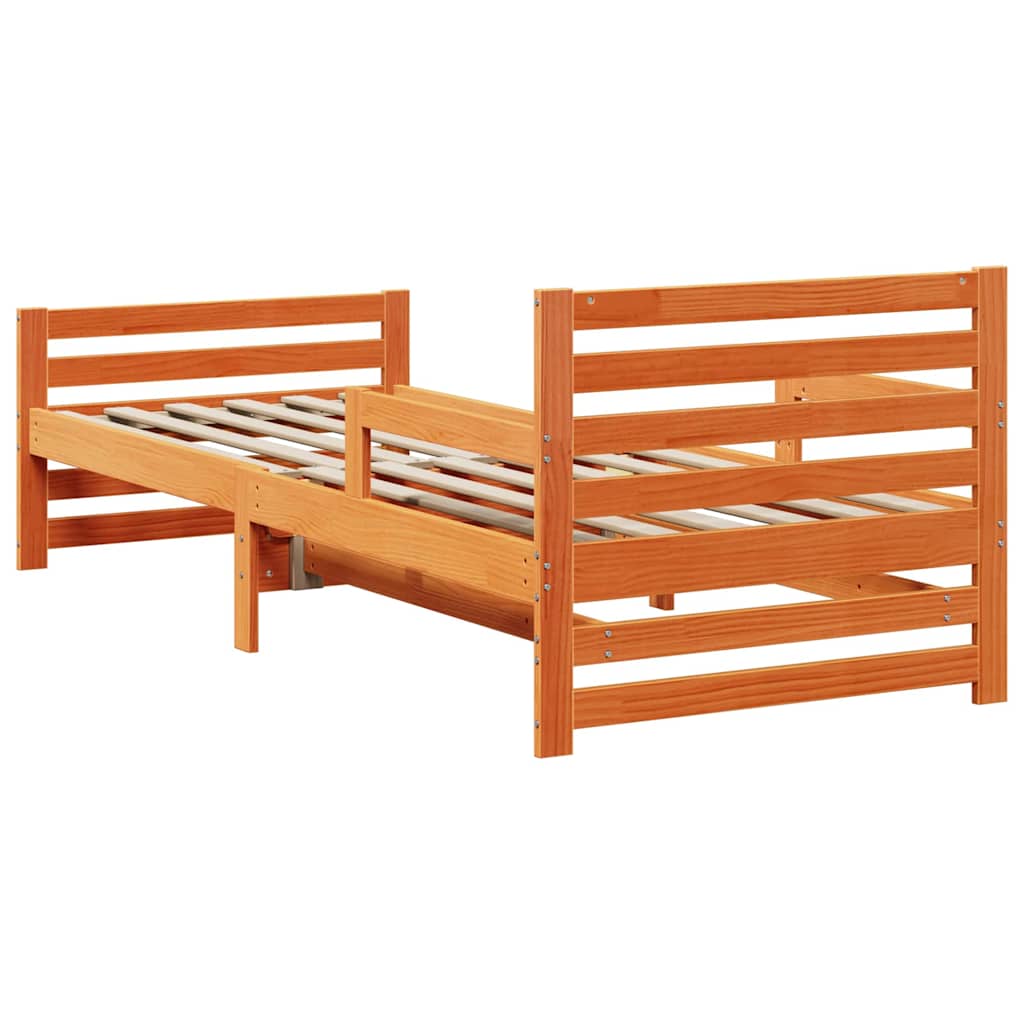 Bed Frame with Headboard Wax Brown 31.5 x 78.7 in (80 x 200 cm) Engineered Wood