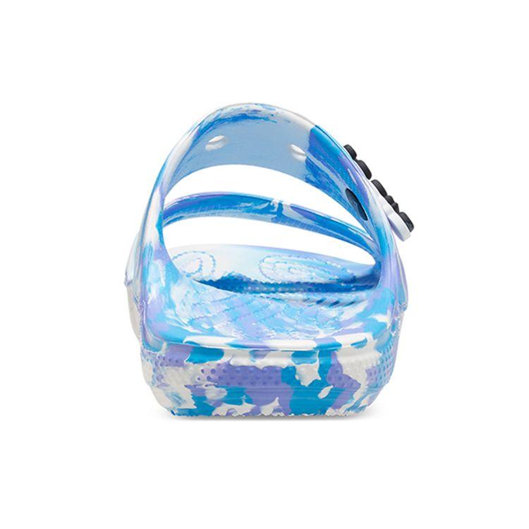 Crocs Classic Clog Marble Pattern Beach Sandals Unisex Sandals White Oxygen-Blue 207701-1FK