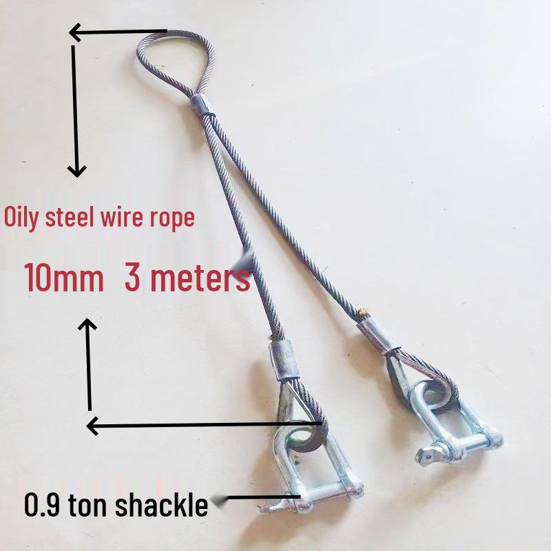 Двухветвевой строп из плетеного стального каната с крюками для такелажа при обслуживании кранов