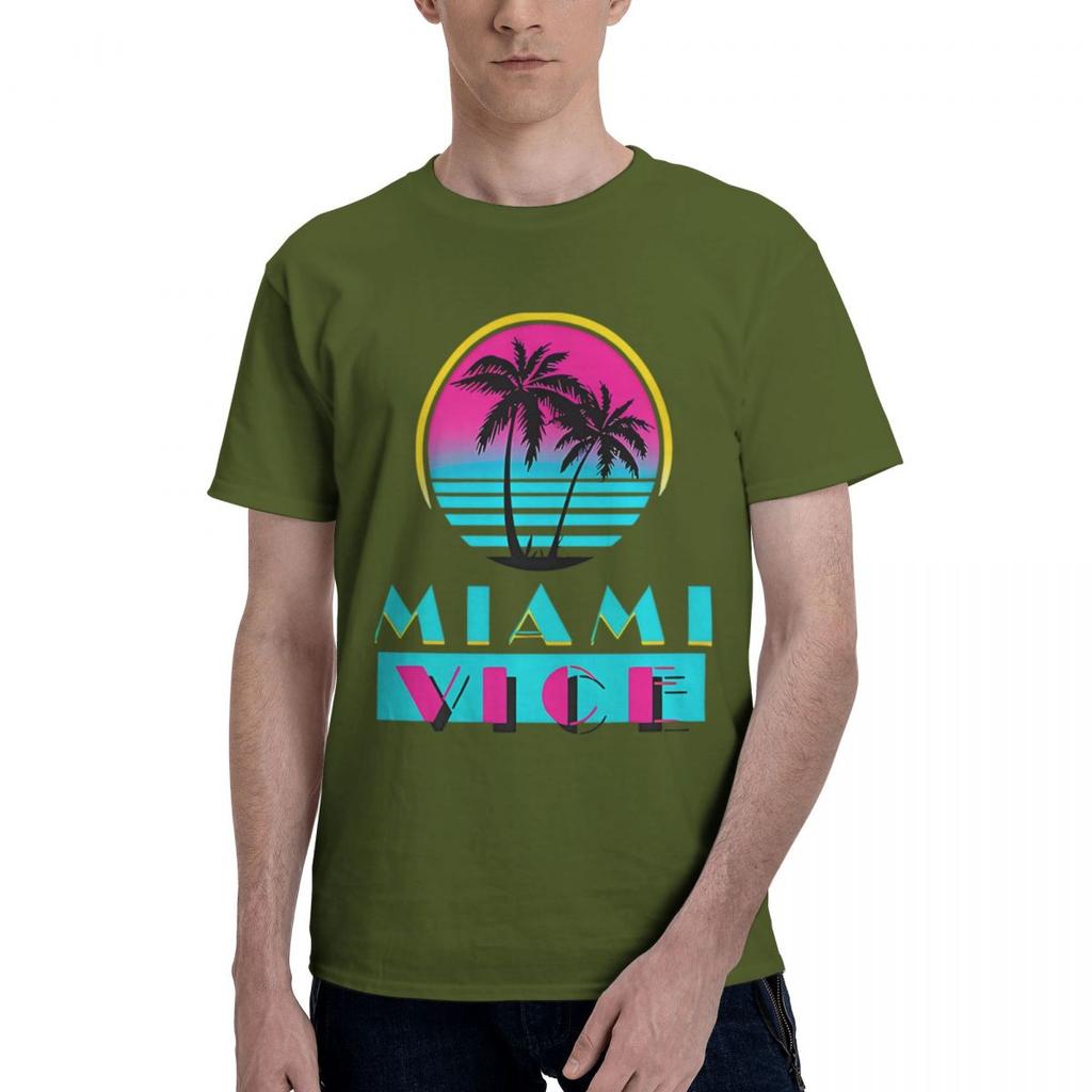 Miami Vice Раунд 100 Хлопок Повседневная Дышащая Удобная Одежда Дизайнерская Одежда Мужчины Мужская Одежда