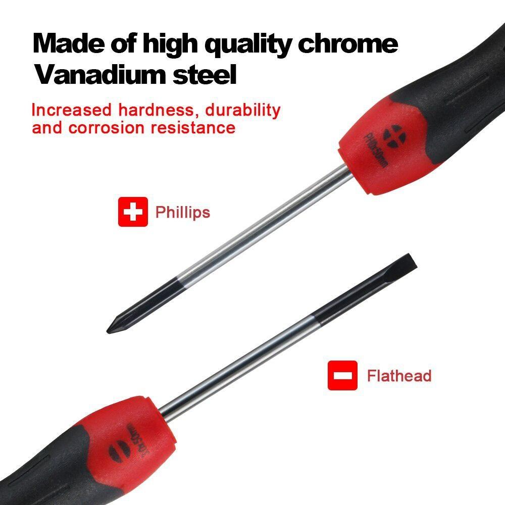 WISEUP 6 шт. Набор магнитных отверток с плоским и крестообразным шлицем, набор прецизионных отверток для ремонта телефонов, компьютеров, домашних многофункциональных инструментов